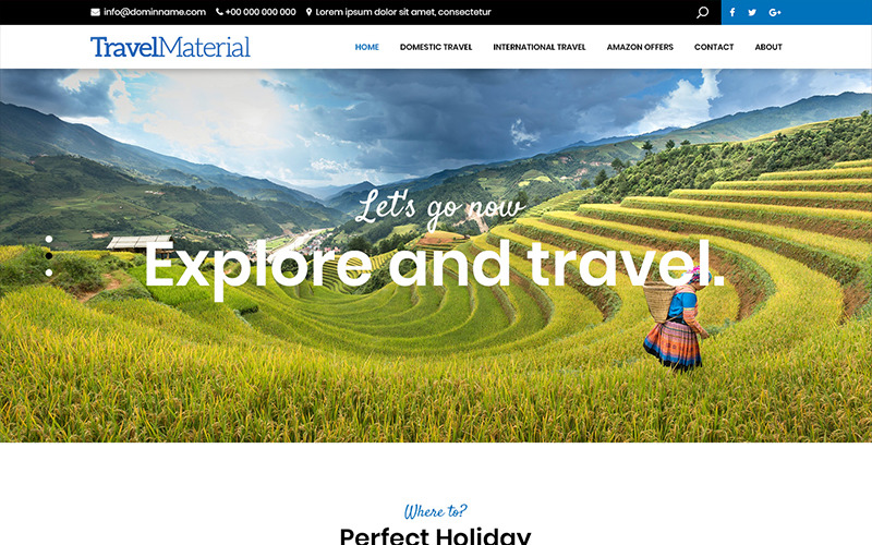 Download PSD шаблон "Travel Material - Travel Company PSD Template" / Travel Material - Travel Company PSD Template - PSD шаблон на тему агентство путешествий travel tourism company psd photoshop theme template