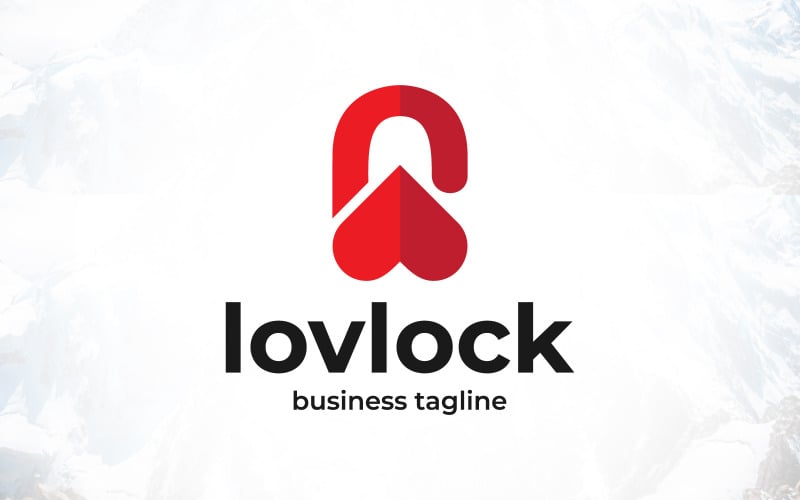 Veilig liefdesslot-logoontwerp