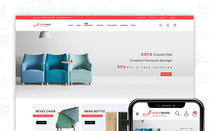 тема woodmake prestashop