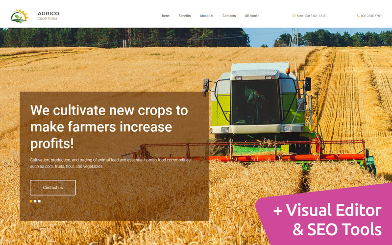 Agrico - Šablona stránky pro přistání na zemědělské farmě