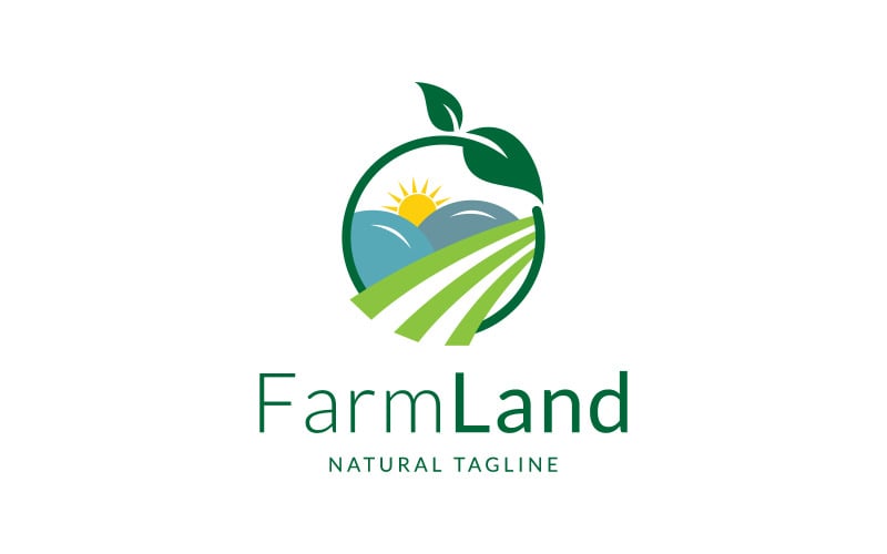 Boerderij Land Modern Landbouw Logo Ontwerp