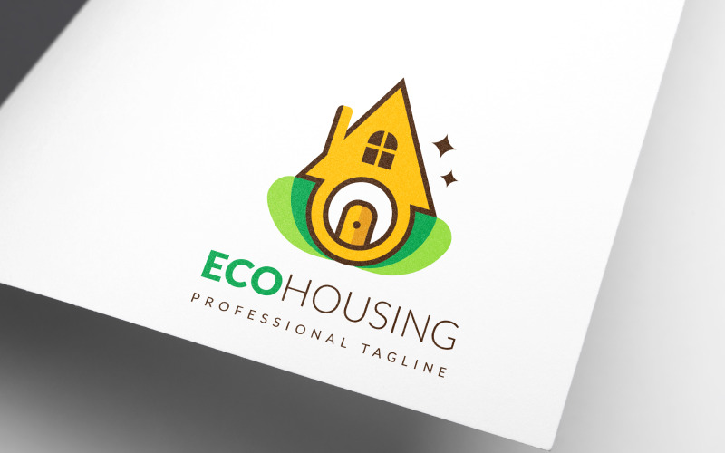 Download Шаблон логотипа "Creative Eco Housing Logo Template" / Creative Eco Housing Logo Template - Шаблон логотипа на тему графика earth,eco,ecological,ecology,environment,house,modern,natural,nature,organic,farm,food,plant,recycle,vegetarian,real,estate,gardening,landscaping,cleaning