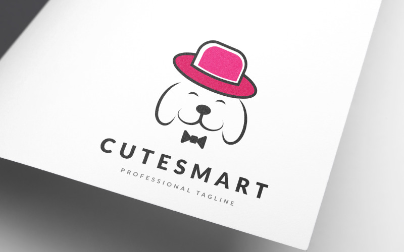 Download Шаблон логотипа "Cute &amp; Smart Dog Logo Template" / Cute &amp; Smart Dog Logo Template - Шаблон логотипа на тему графика affordable,animal,care,animals,cartoon,creative,cute,dog,dogs,friend,friends,fun,funny,health,hospital,kids,pet,puppy,shop,smart