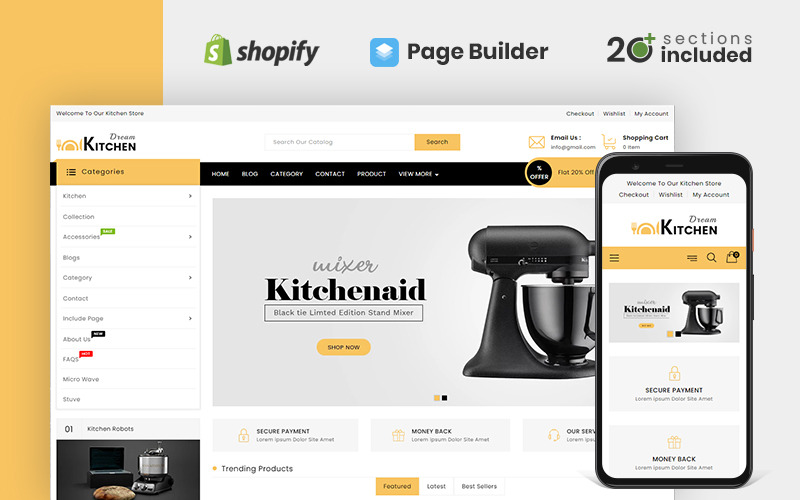 dream kitchen store shopify тема