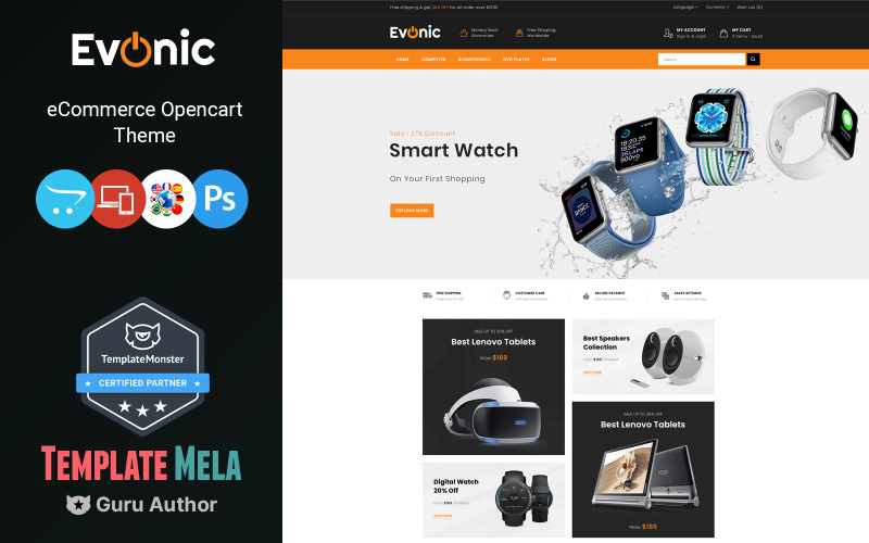 Evonic - OpenCart-Vorlage für Mehrzweckgeschäfte