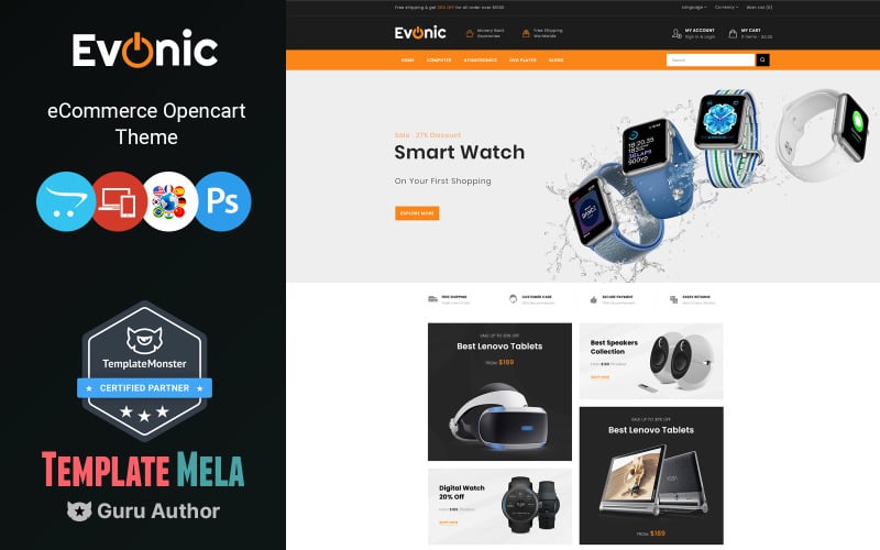 Evonic - шаблон багатоцільового магазину OpenCart
