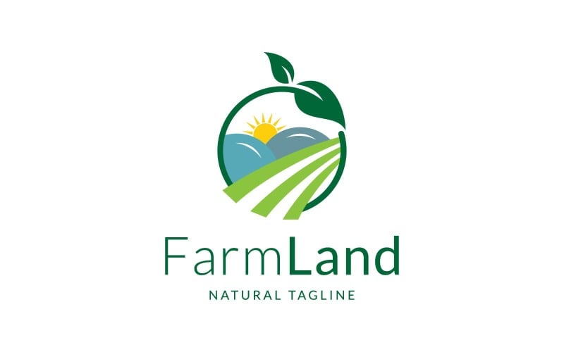 Farm Land Modern Agriculture Logo Design - TemplateMonster