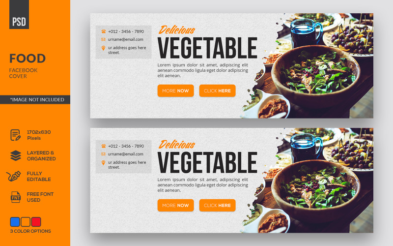 Download Фирменный стиль "Food Facebook Cover - Corporate Identity Template" / Food Facebook Cover - Corporate Identity Template - Фирменный стиль на тему графика business,facebook,banner,timeline,cover,marketing,food,restaurant,page,web,promotion,social,media,template,graphic,psd,cafe,fb,menu,vegetables