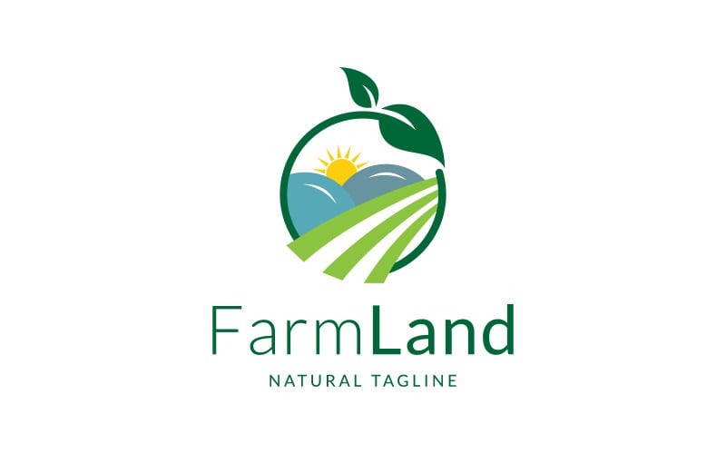 Logo de l'agriculture moderne des terres agricoles