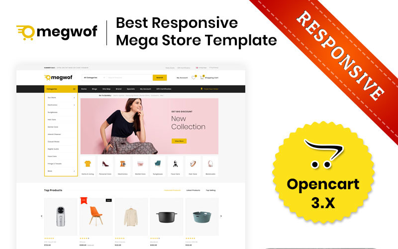 Megwof - Mega Mağaza OpenCart Şablonu
