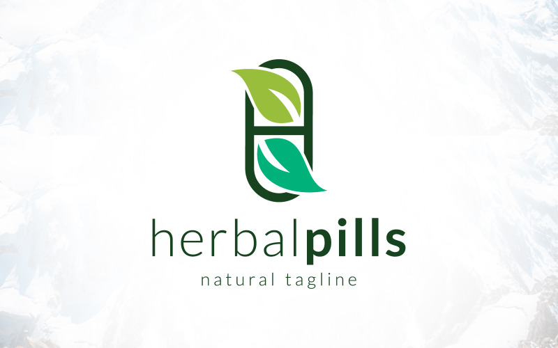 Naturlig drog växtbaserade piller medicin logotyp