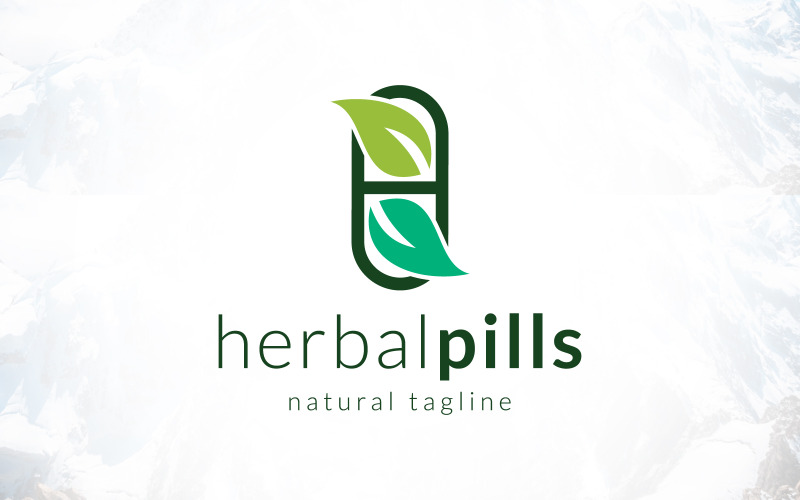 Pillole Farmaci naturali Medicina erboristica Logo Design