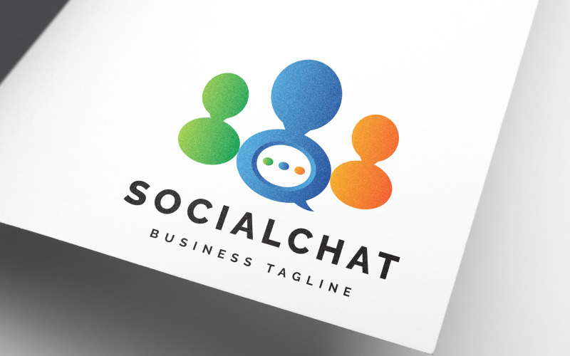 Download Шаблон логотипа "Social Chat Communication Logo Template" / Social Chat Communication Logo Template - Шаблон логотипа на тему графика chatting communicative community connected interconnected interconnection media net network organization relation sociable social tech technology web chat society app internet