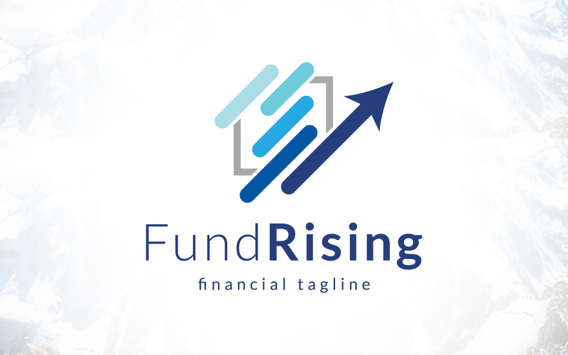 Wykres funduszu rynkowego rosnące logo finansowe