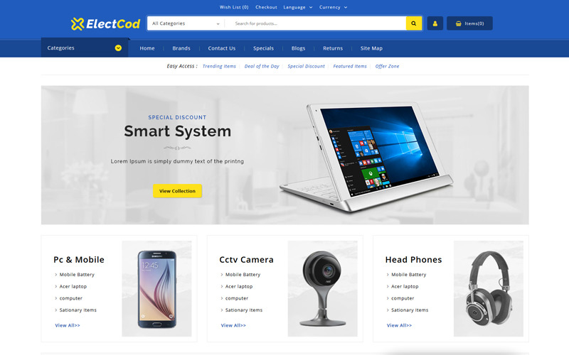 универсальный шаблон магазина opencart