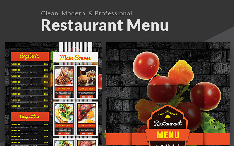Download Фирменный стиль "Food Menu - Corporate Identity Template" / Food Menu - Corporate Identity Template - Фирменный стиль на тему графика a4 menu all purpose beautiful brown cafe cafeteria club fast food minimalist pasta pizza poster price restaurant retro rice rustic