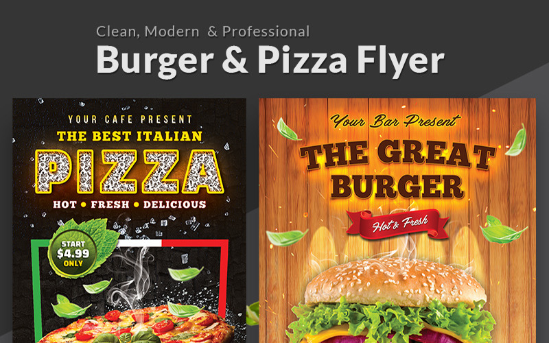 Download Фирменный стиль "Italian Pizza | Burger Flyer - Corporate Identity Template" / Italian Pizza | Burger Flyer - Corporate Identity Template - Фирменный стиль на тему графика italian menu italy pizza flyer bbq party burger poster restaurant