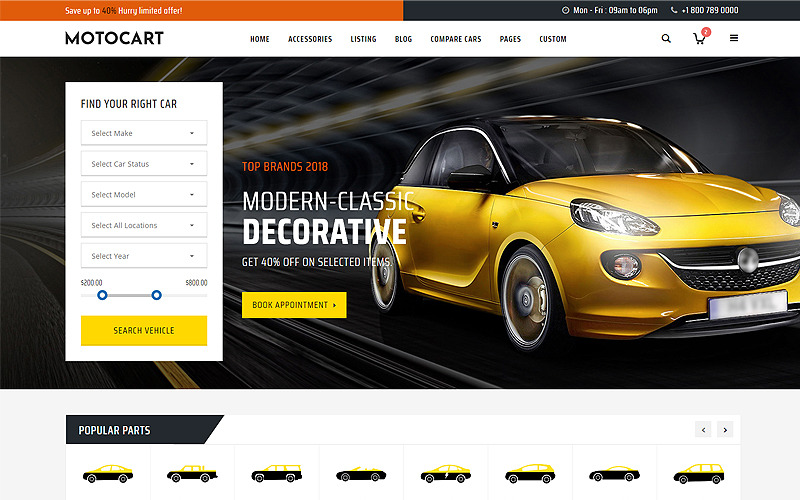 Motocart - Araba Satıcısı Web Sitesi Şablonu