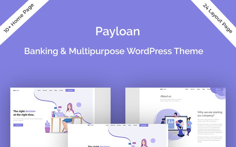 Payloan - WordPress-tema för bank, finans och fintech