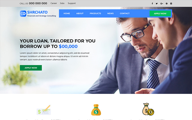 Download PSD шаблон "Shrchato - Financial Advisor PSD Template" / Shrchato - Financial Advisor PSD Template - PSD шаблон на тему финансовые консультации financial advisor theme template psd photoshop