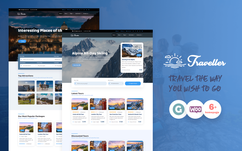 tour &amp; travel wordpress тема