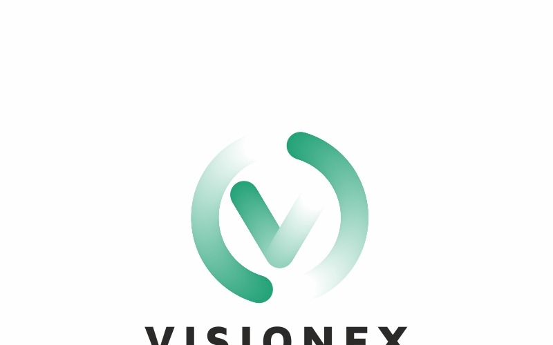 Visionex V Harfi Logo Şablonu