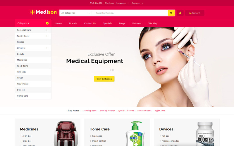 шаблон opencart аптеки