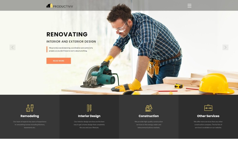 Productivv-施工清洁Joomla模板