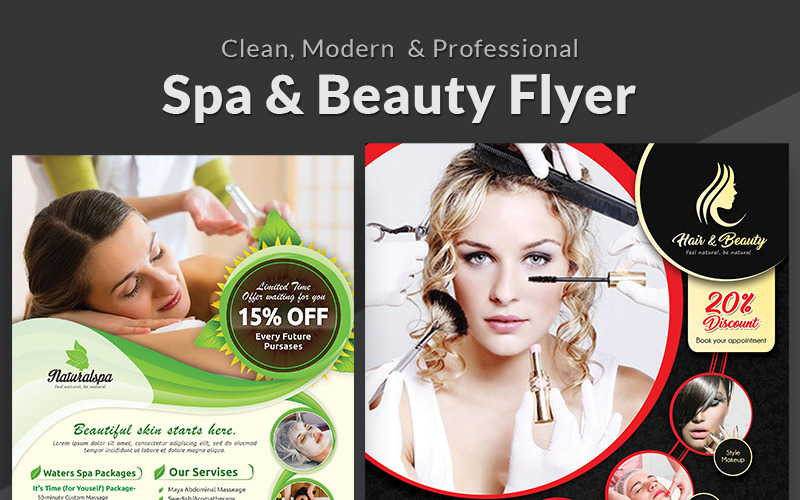 Download Фирменный стиль "SPA, Hair & Beauty Flyer - Corporate Identity Template" / SPA, Hair & Beauty Flyer - Corporate Identity Template - Фирменный стиль на тему графика ad beauty care clinic cosmetic creambath feminine hair health leaflet manicure nails pedicure salon salonflyer sauna skin skincare spa spaflyer