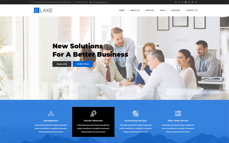 Blake Business Services WordPress téma