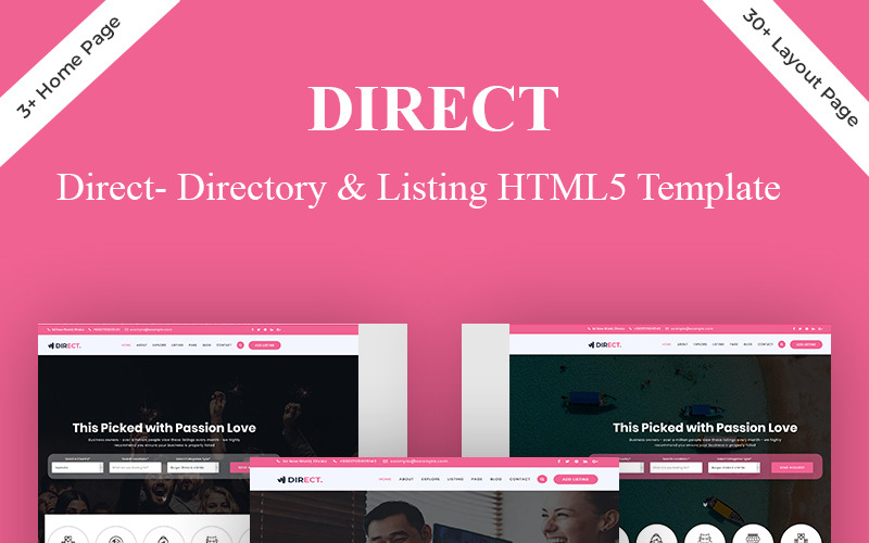 Direct- Plantilla de sitio web de directorio y listado