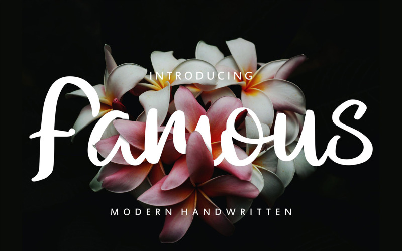 Download Шрифт "Famous | Modern Handwritten Font" / Famous | Modern Handwritten Font - Шрифт на тему графика summer,nature,flower,spring,floral,design,background,white,isolated,garden,beautiful,leaf,green,bouquet,plant,decoration,pink,invitation,bloom,illustration