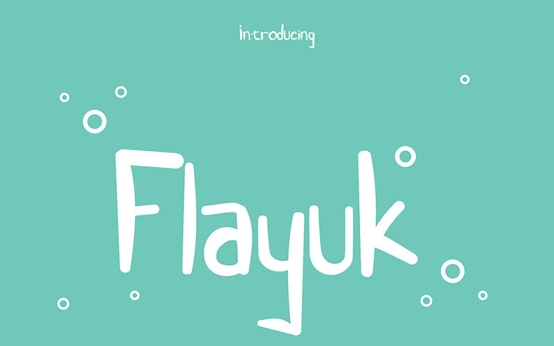 Download Шрифт "Flayuk - Display Font" / Flayuk - Display Font - Шрифт на тему графика kids family girls boys fun funny children catchy cute cool playful magazine poster book logo movie zombie horror alien cartoon