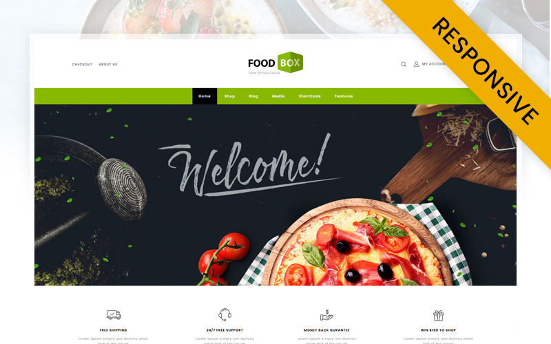 ресторан магазин woocommerce тема