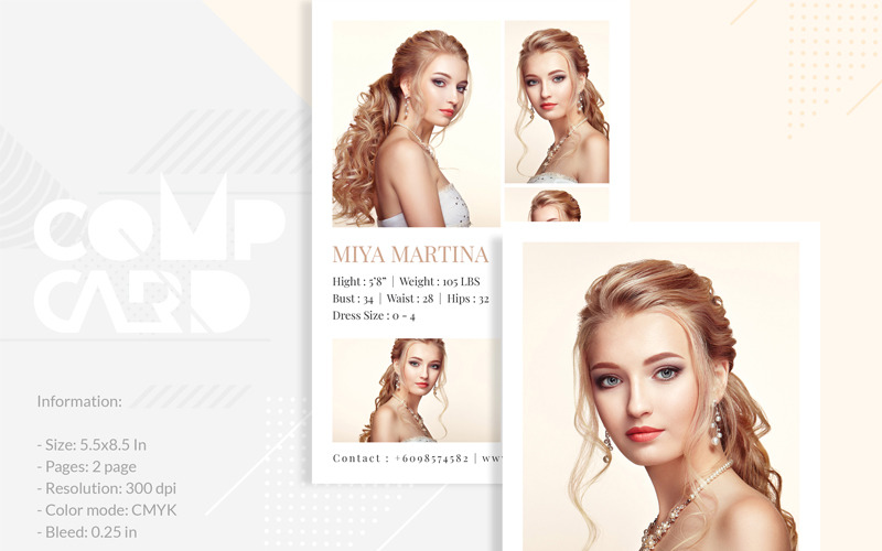 Miya Martina - Modeling Comp Card - Mall för företagsidentitet