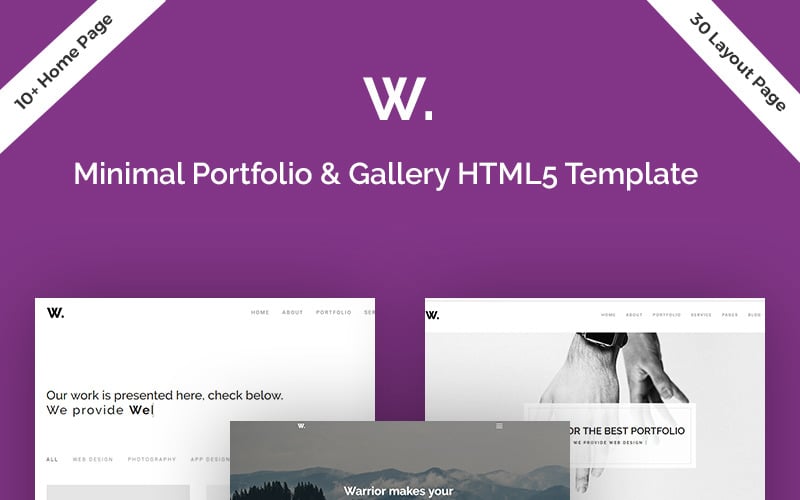 Modèle de site Web Warrior-Minimal Portfolio & Gallery
