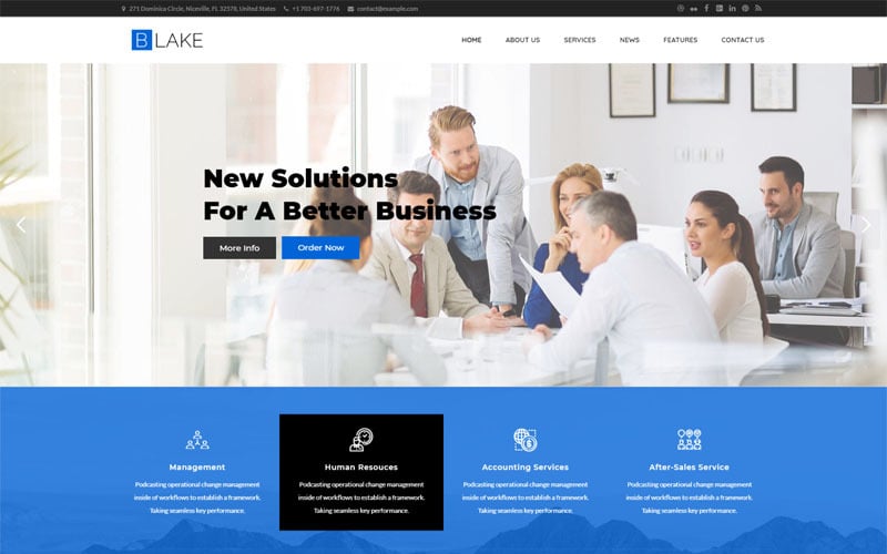 Motyw Blake Business Services dla WordPress