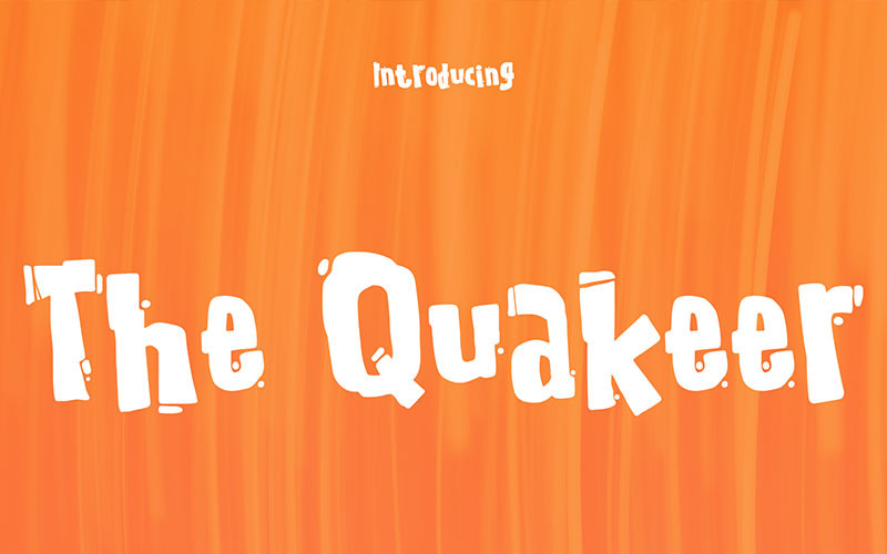 Download Шрифт "The Quakeer - Display Font" / The Quakeer - Display Font - Шрифт на тему графика kids family girls boys fun funny children catchy cute cool playful magazine poster book logo movie zombie horror alien cartoon