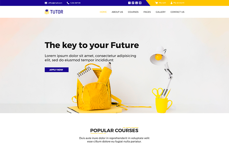 Download PSD шаблон "Tutor | Education PSD Template" / Tutor | Education PSD Template - PSD шаблон на тему колледж и университет education school university courses academy learning student teacher modern colorful college clean-design home-page one-page professor
