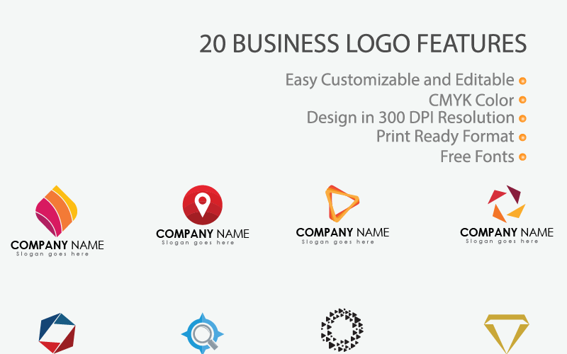 20 бізнес логотип шаблон