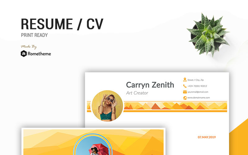 Download Резюме "Carryn Z - Resume Template" / Carryn Z - Resume Template - Резюме на тему графика creative curriculum cv freelance freelancer hire illustrator job minimalist modern personal photoshop portfolio resume simple