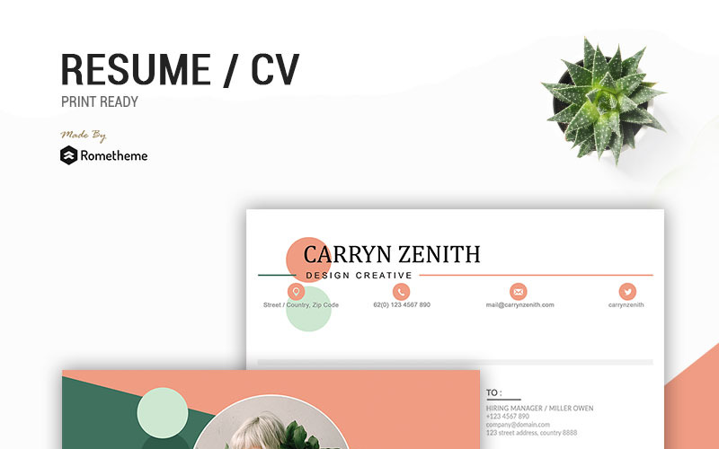 Download Резюме "Carryn Ze - Resume Template" / Carryn Ze - Resume Template - Резюме на тему графика creative curriculum cv freelance freelancer hire illustrator job minimalist modern personal photoshop portfolio resume simple