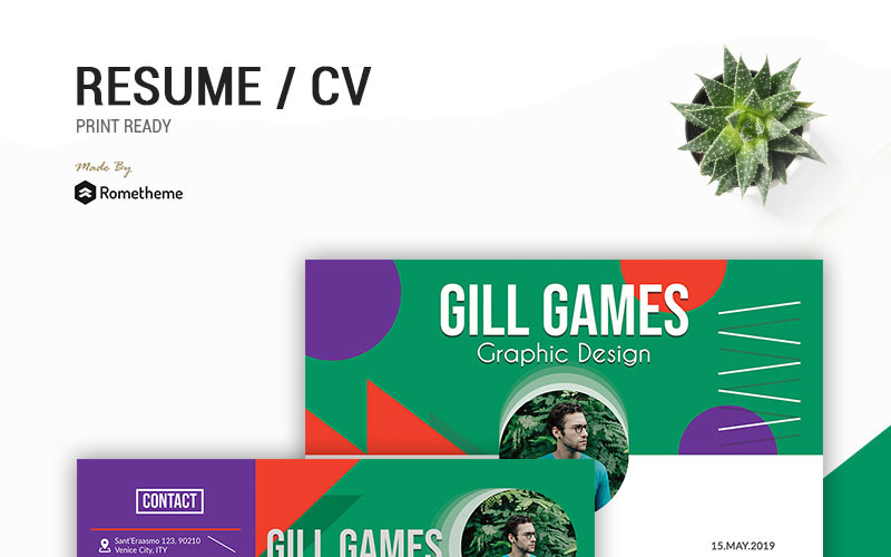 Download Резюме "Gill Game - Resume Template" / Gill Game - Resume Template - Резюме на тему графика creative curriculum cv freelance freelancer hire illustrator job minimalist modern personal photoshop portfolio resume simple