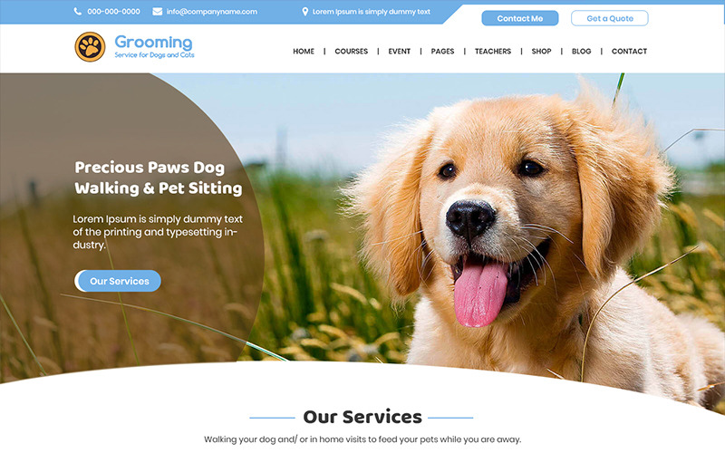 Aseo - Plantilla PSD de cuidado de perros