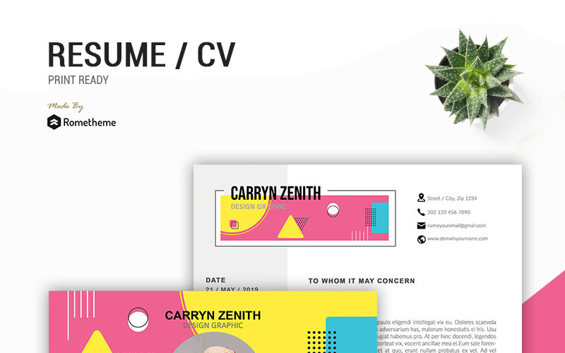 Download Резюме "Carryn Zen - Resume Template" / Carryn Zen - Resume Template - Резюме на тему графика creative curriculum cv freelance freelancer hire illustrator job minimalist modern personal photoshop portfolio resume simple