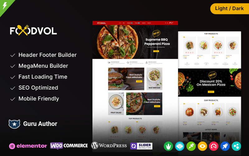 Foodvol - 餐厅和食品及快餐 WooCommerce 主题