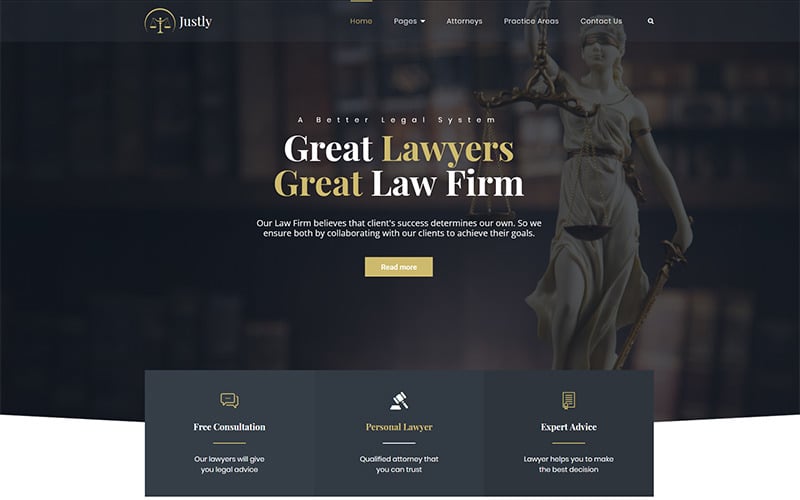 Justly - Rechtsanwalt und Rechtsanwalt WordPress Theme