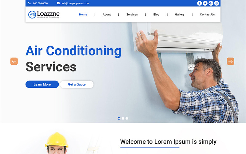 Download PSD шаблон "Loazzne - AC Services PSD Template" / Loazzne - AC Services PSD Template - PSD шаблон на тему кондиционеры ac repair maintenance theme template psd photoshop