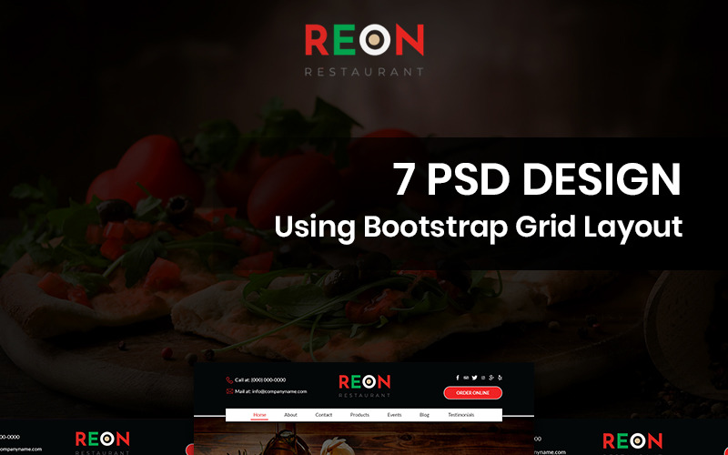 Download PSD шаблон "Reon - Pizza PSD Template" / Reon - Pizza PSD Template - PSD шаблон на тему пиццерия pizza restaurant theme template psd photoshop