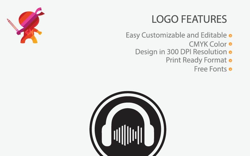 Download Шаблон логотипа "Black Icon Music Logo Template" / Black Icon Music Logo Template - Шаблон логотипа на тему графика music logo vector design icon illustration musical black template symbol abstract sign sound graphic concept style element modern creative